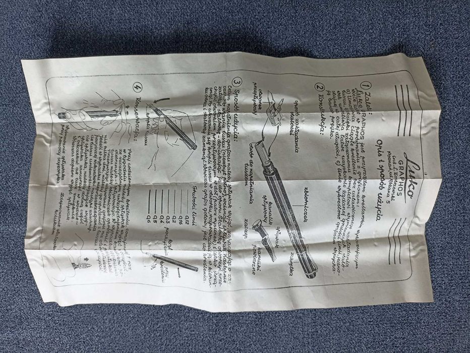 Zestaw rysików kreślarskich z PRLu - Luko Graphos
