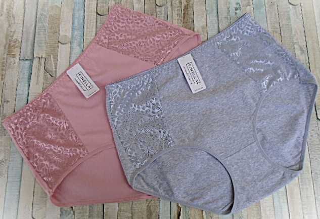 Finella / 2 szt./  majtki bawełniane pełne 7XL/8Xl  szare różowe  DUŻE