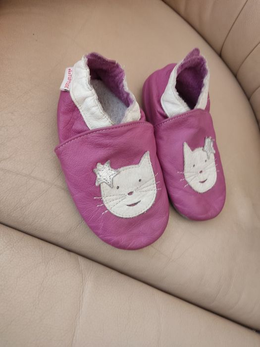 Kapcie ekoTUPTUSIE 3XL r.27 Kotki Orginalne Skórzane dziewczęce
