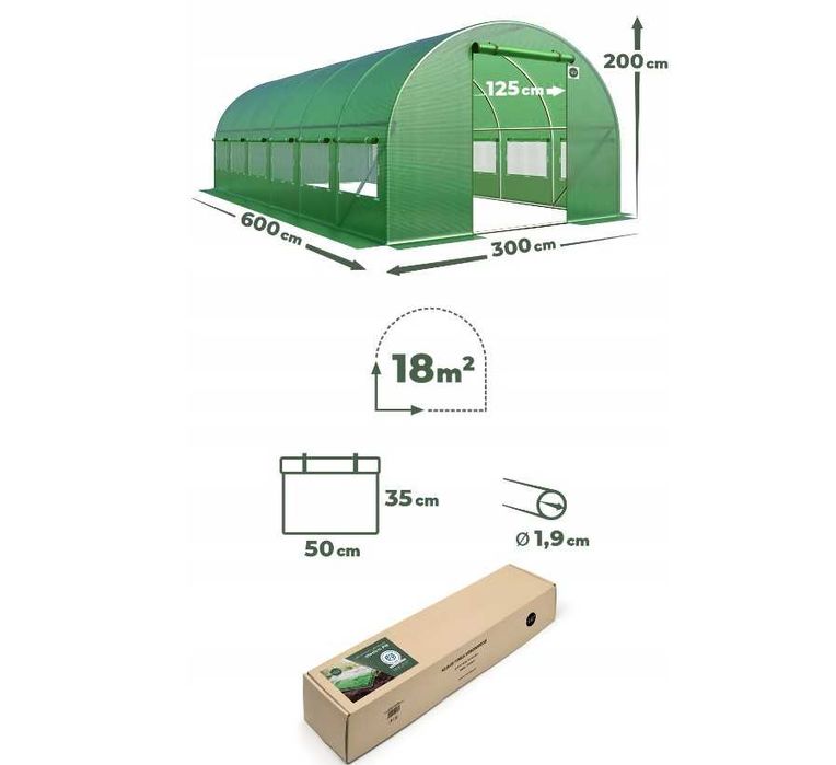 Теплиця 3*6, трьохшарова плівка, металевий каркас 18м2