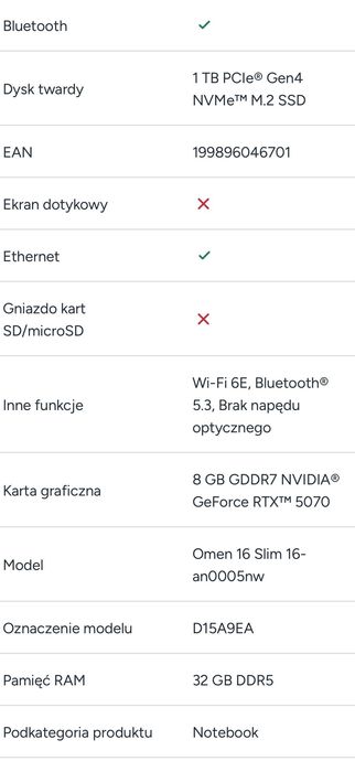 HP Omen 16 Slim 16-an0005nw