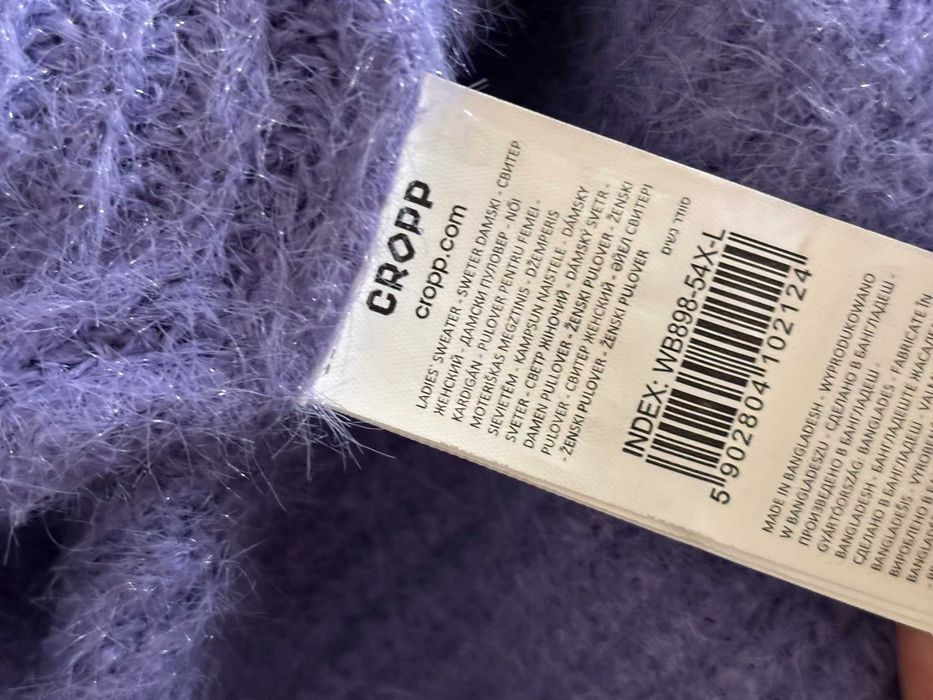 Puszysty sweter CROPP fioletowo niebieski  L