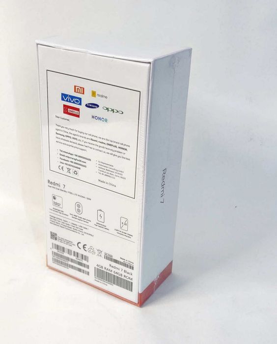 Xiaomi Redmi 7 4/64GB black Новый, запечатанный + чехол + стекло.