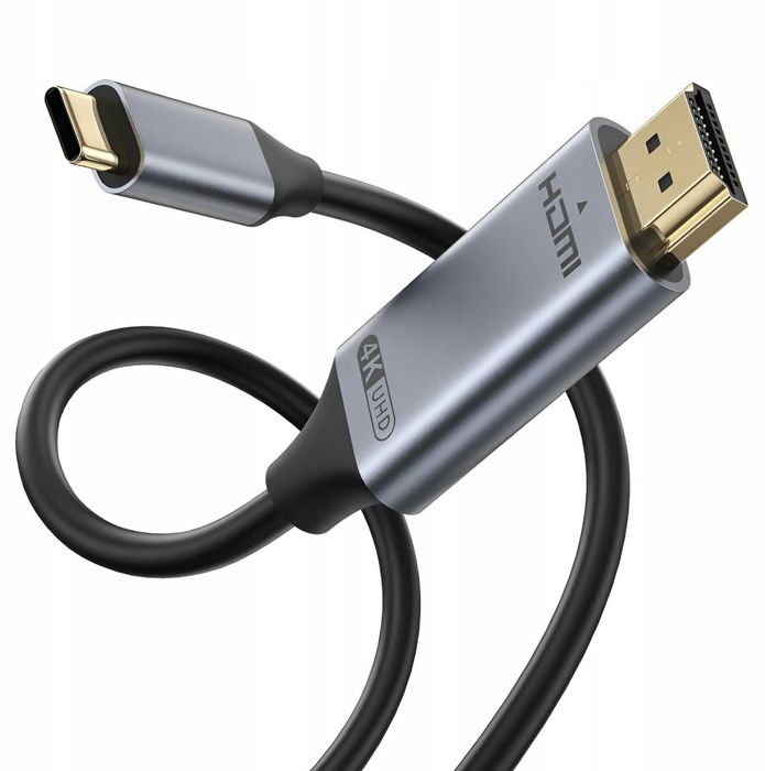 Nowy Kabel USB C do HDMI Adapter Przejściówka USB-C TYP C 3.1 FULLHD 4K UHD 1,8M