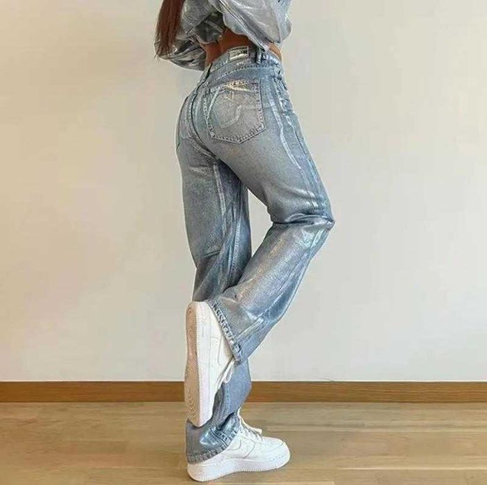 Тренд 2025 Джинси металлік