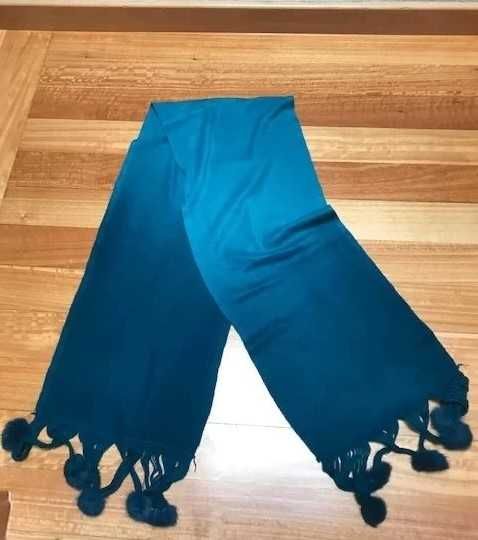 Cachecol Azul com franja