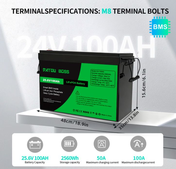 Datouboss 24V 100A батарея