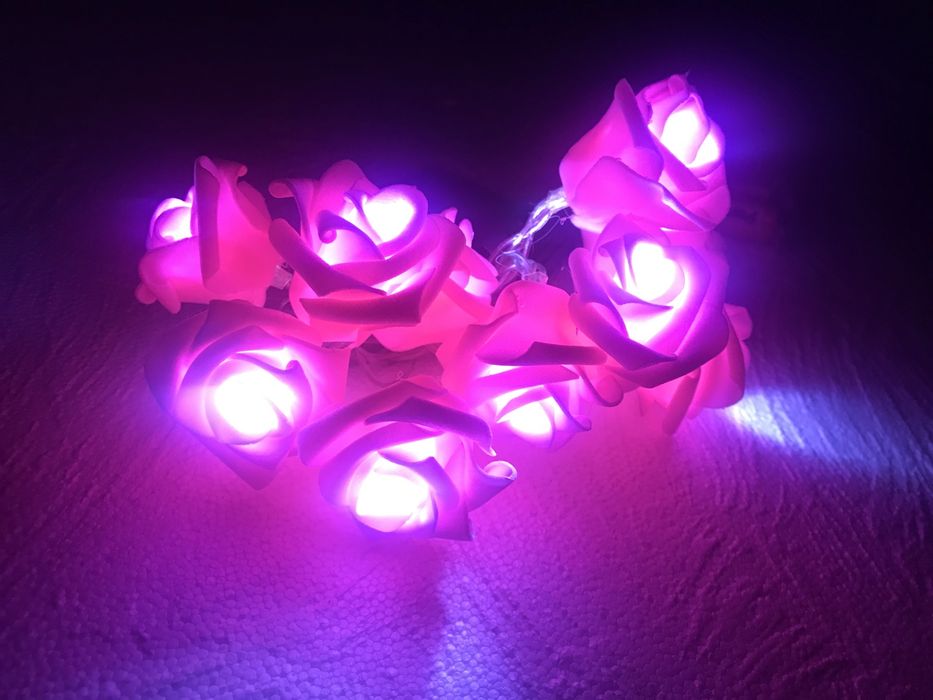 Łańcuch świetlny Róże 10 LED różyczki lampki światełka