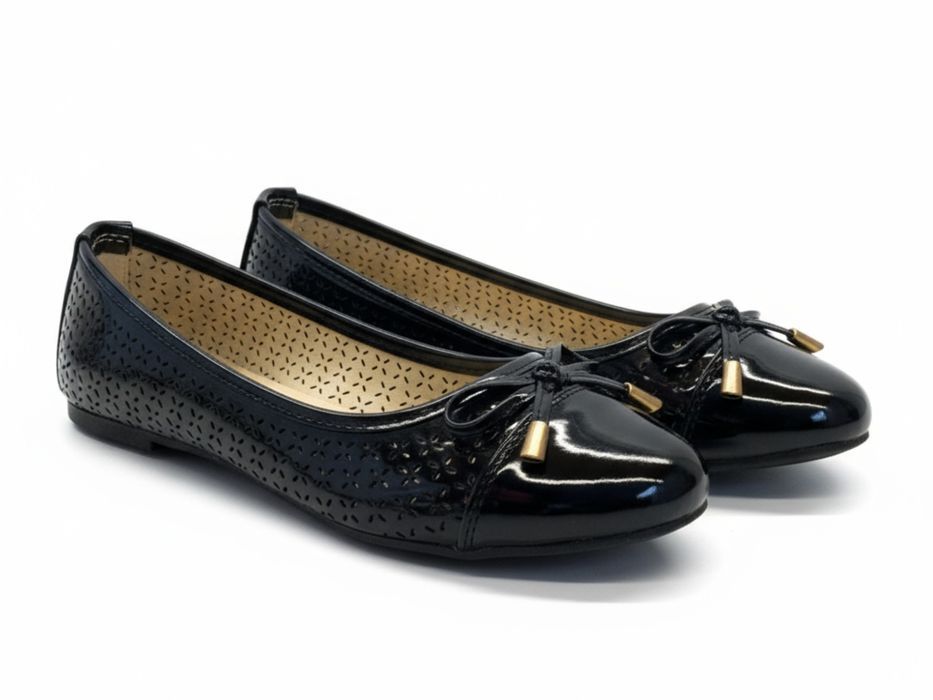 Baleriny Damskie Lakierowane Z Kokardką Eleganckie Buty 6633 Rozm 38