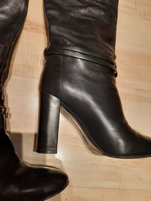 Kozaki  muszkieterki  Twinset  skóra  naturalna  czarne 38