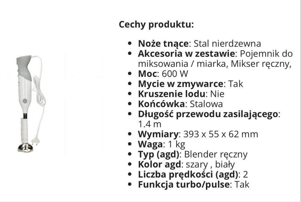 Blender BOSCH ErgoMixx 600W