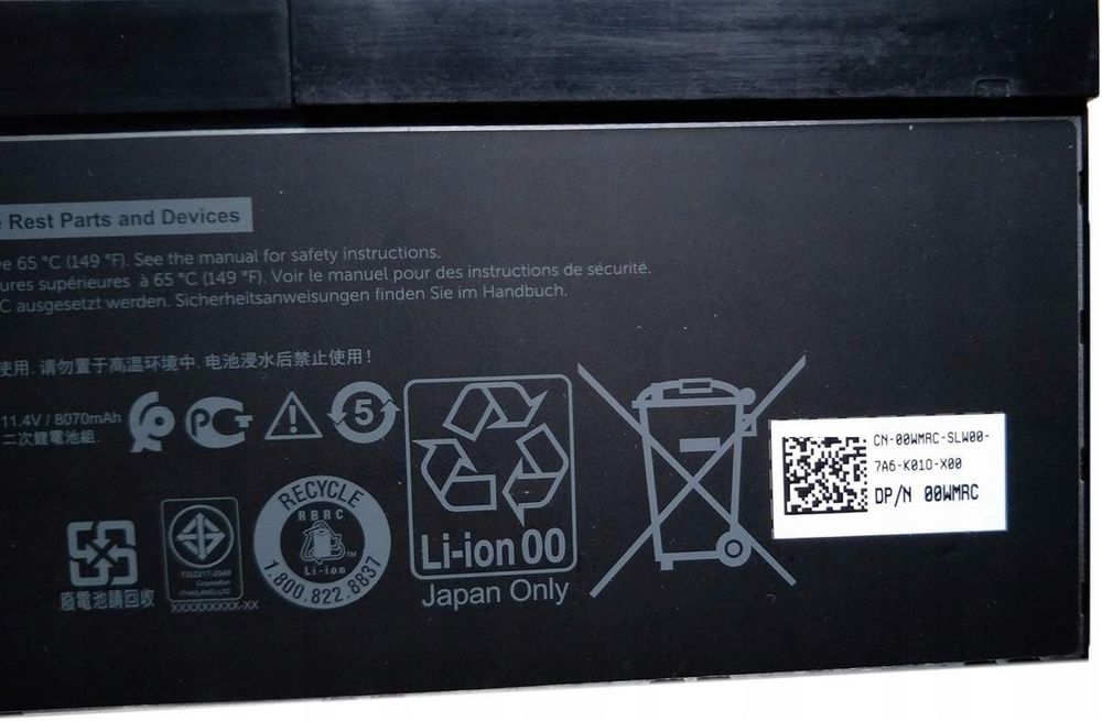Bateria 11.4V 97Wh 8070mAh do Dell Precision