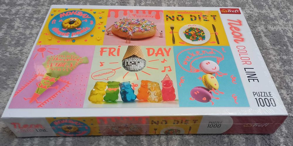 Puzzle TREFL 1000 elementów NEON COLOR LINE Słodki tydzień