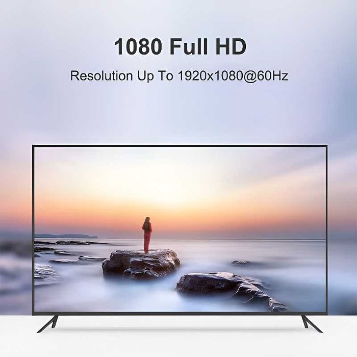 НОВЫЙ Переходник HDMI to VGA 1080P HD + шнур AUX Audio Cable 3,5 mm