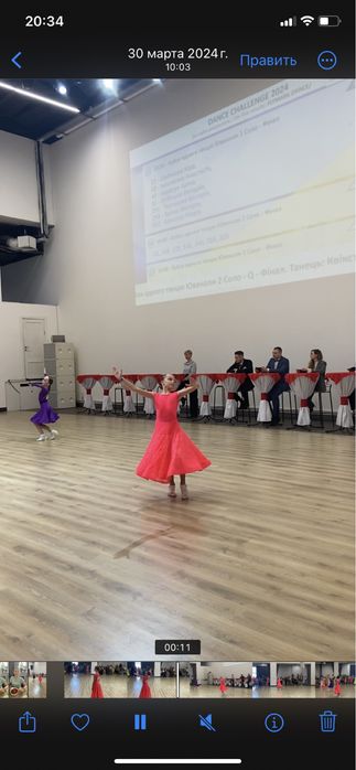 Турнірна сукня для бальних танців з 2 спідницями