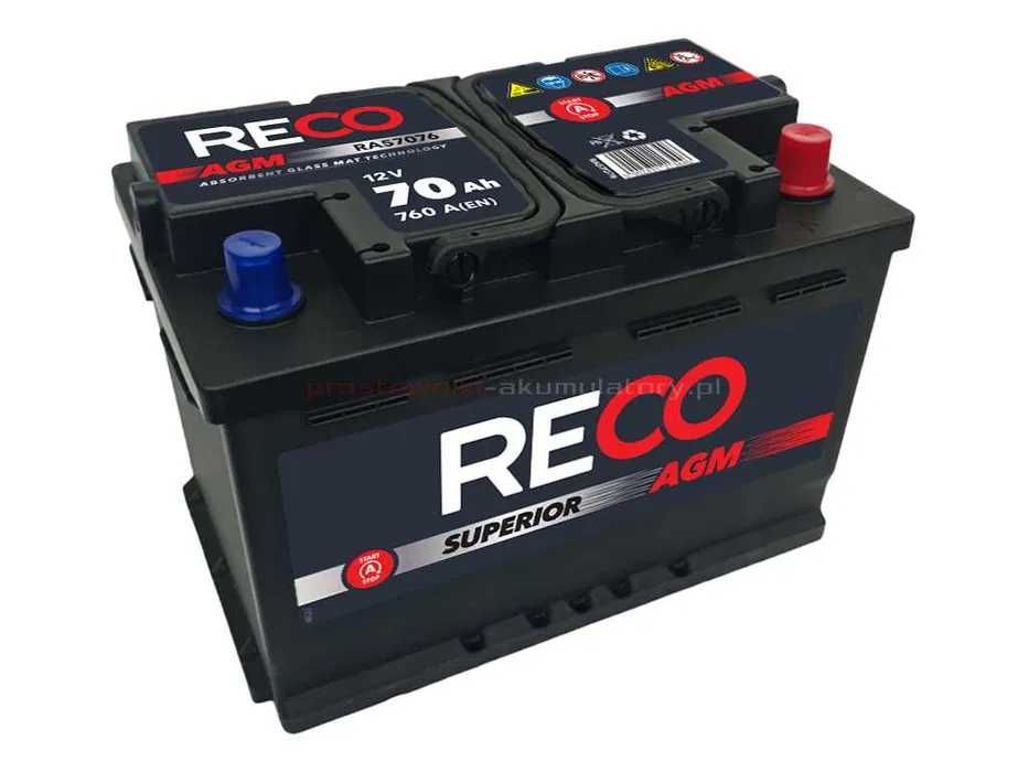 Akumulator RECO 70Ah 760A AGM Grunwaldzka 33