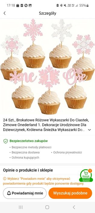 Topper i pikery na roczek