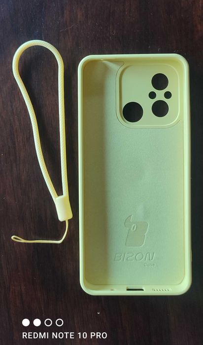 Etui redmi 12C bizon żółte. Silicone Ring
