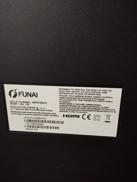 Telewizor Funai + dekoder