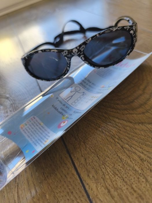 Nowe Okulary przeciwsłoneczne dla dzieci ,Kiddus UV400 Czarne 2-6 lat