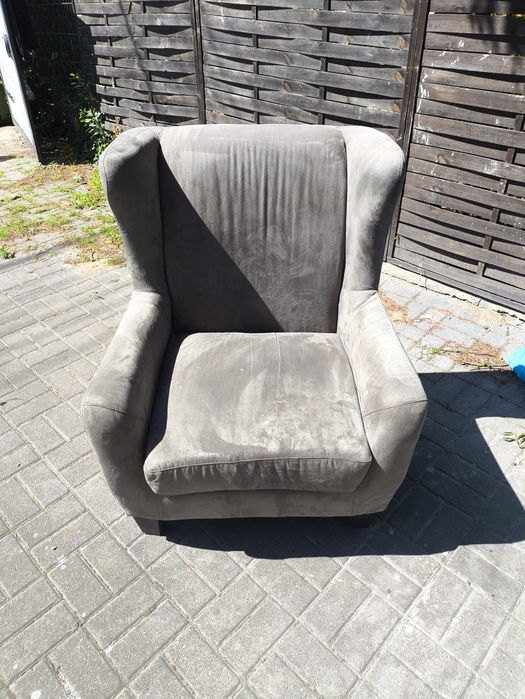 Fotel uszak kolor szary