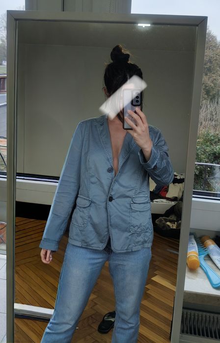 Bawełniana marynarka L XL bawełna żakiet vintage