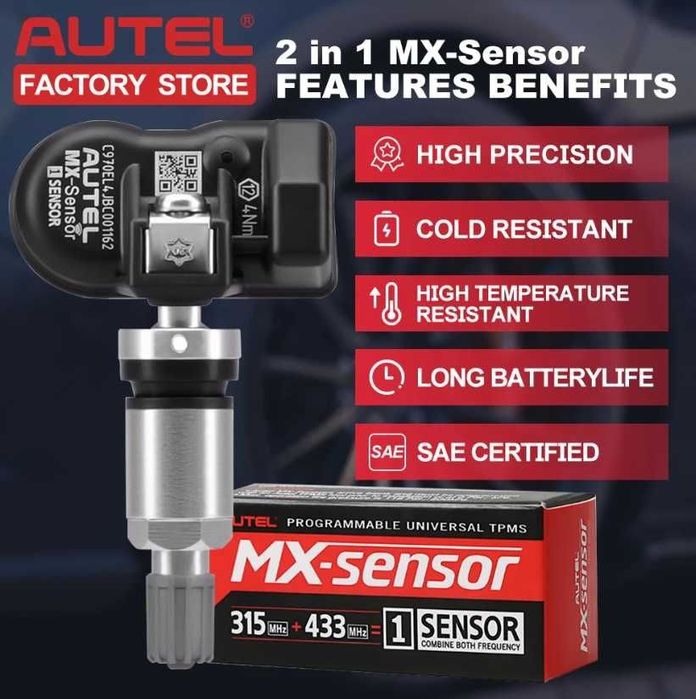 Універсальні датчики тиску шин TPMS Autel MX-Sensor1 315MHz+433MHz
