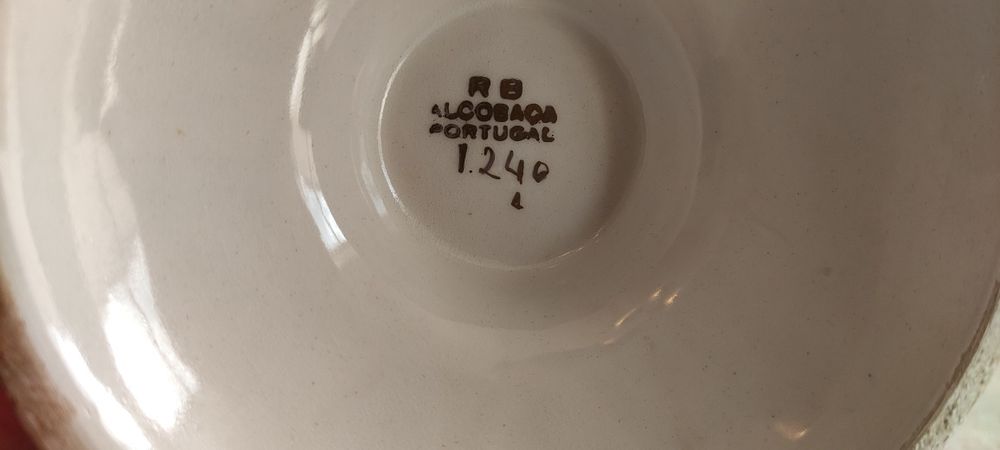 Jarra e 6 copos loiça de Alcobaça