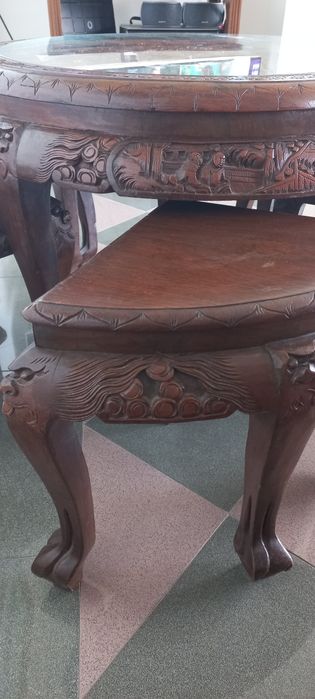 Mesa madeira trabalhada motivos japão