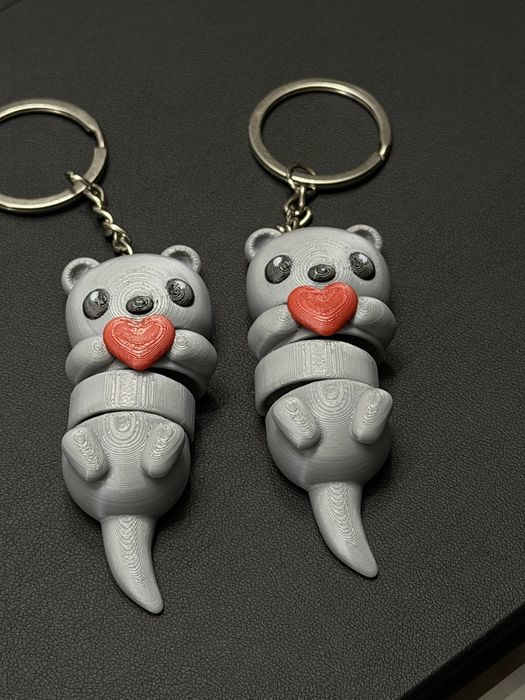 Брелки "Видри-обнімусі" з магнітами - парний комплект