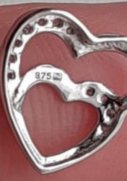 Кулон зі справжніми діамантами Diamanta Paris 375 проби  біле золото.