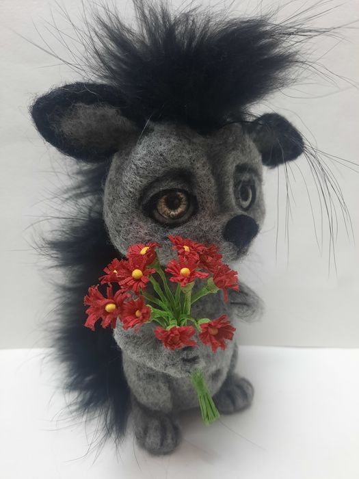 Интерьерна іграшка їжачок в техніці сухе валяння