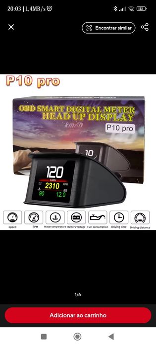 Display Temperatura automóvel OBD2