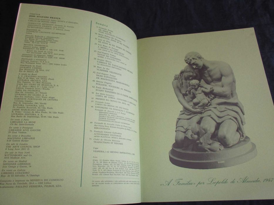 Livro Revista Colóquio Artes Visuais Música e Bailado nº 53