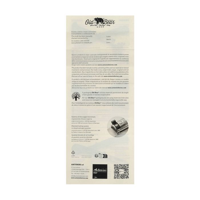 Nóż składany Antonini Old Bear Classical 190 mm oliwkowy