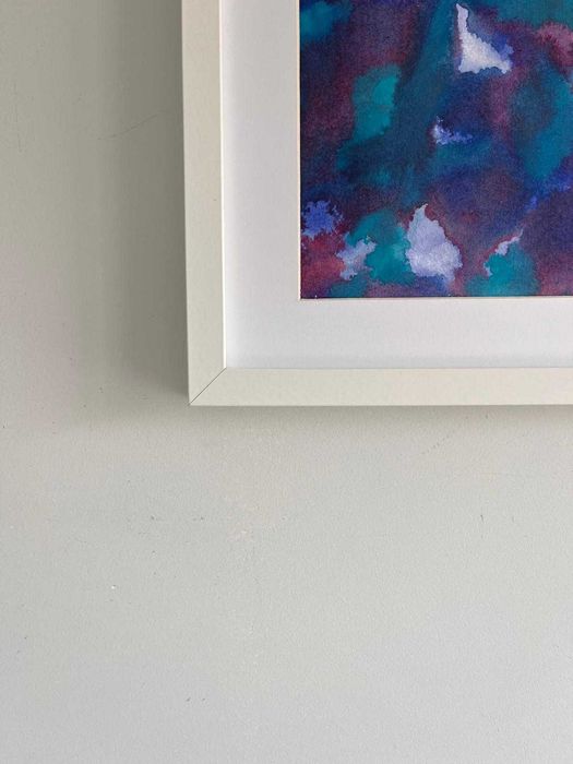 Quadro - Pintura abstrata em acrílico com moldura