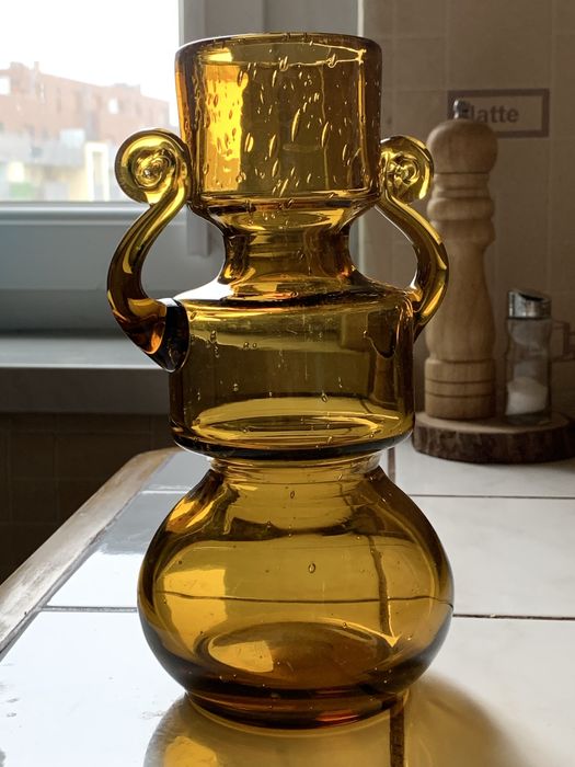 Wazon Huta Kamionka Łysa Góra Szkło PRL antico