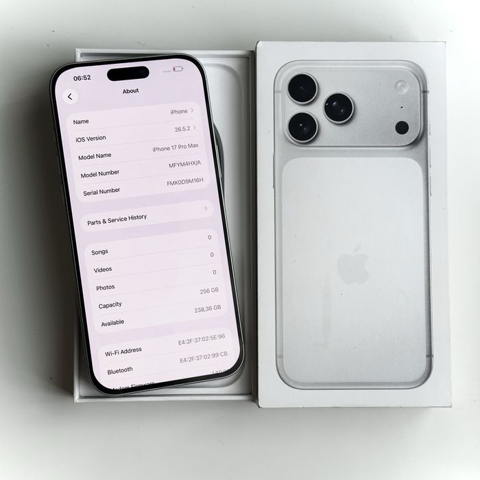 IPhone 17 Pro Max 256gb Silver - BATERIA 98% - W PEŁNI SPRAWNY