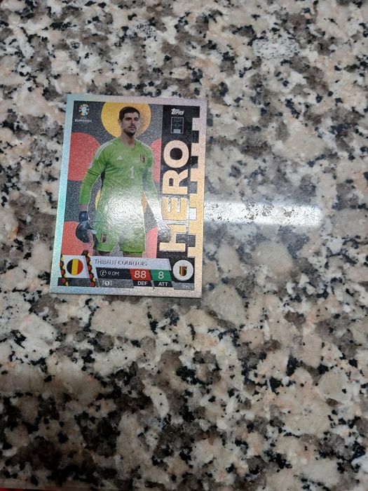 Depay Goldem goalscorer Thibaut Courtois hero topps
