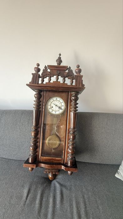 Zegar  Gustaw Becker ścienny mechaniczny z wahadłem,