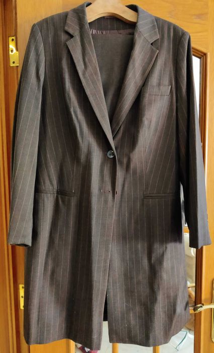 Fato Senhora: casaco 3/4 e calças, Castanho, Tiagus 48