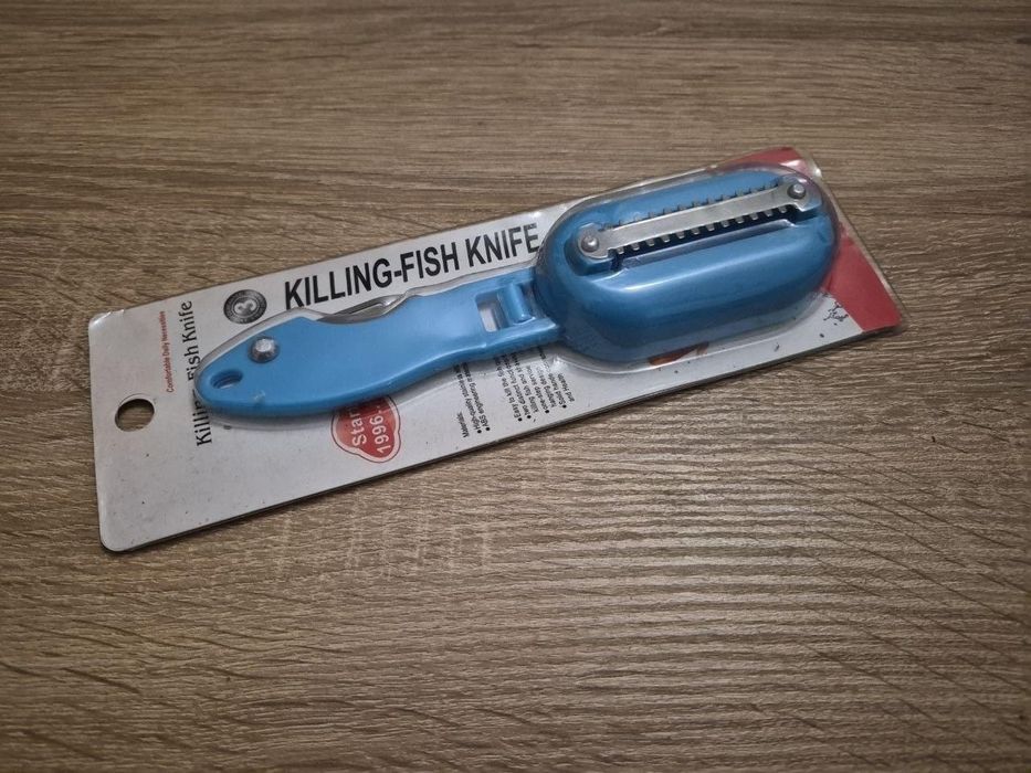 Рибочистка з ножем та контейнером Killing-fish Knife синя