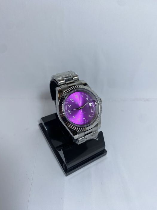 Zegarek automatyczny Seiko mod datejust arabic nh35 violet fiolet 40mm