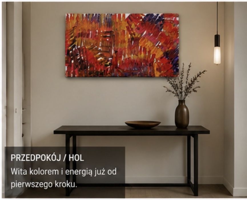 Obraz abstrakcyjny „Kolor” – akryl na płótnie 30x50 cm – oryginał