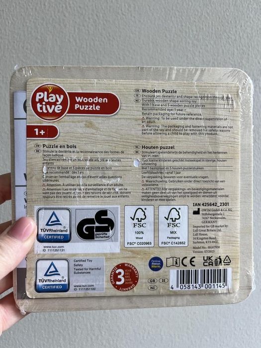 Дерев'яний пазл-трактор Playtive для малюків від 1+ року