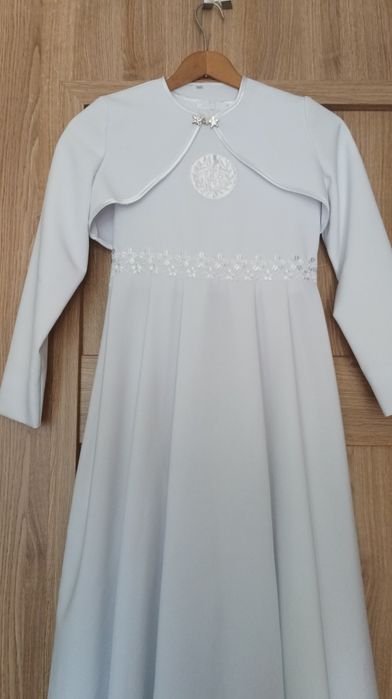 Sukienka komunijna z bolerkiem i wianuszkiem