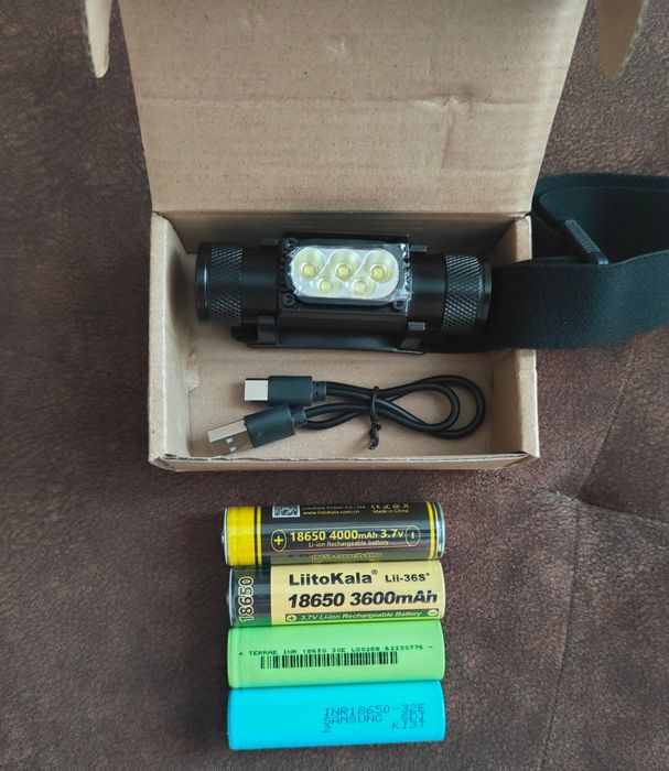 Налобний ліхтар Sololandor (Sofirn) H05A 5-Cree XP-G2 USB-C 18650