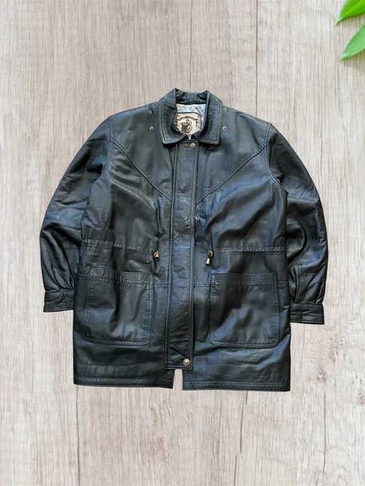 Kurtka skórzana Vera Pelle leather jacket men M L czarny made Italy