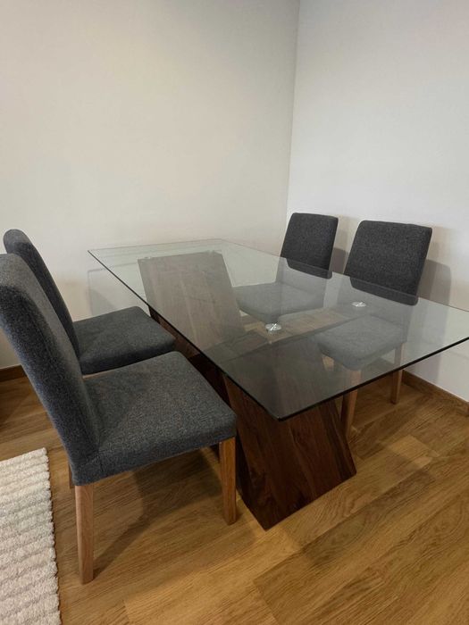 Mesa de Refeição 75x180x90 cm + 4 Cadeiras IKEA