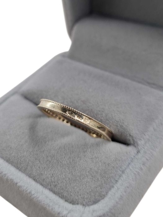 Piękny złoty pierścionek obrączka z cyrkoniami – 2,13 g – p585 – r20